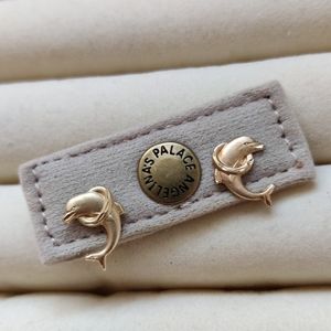 Vintage 14K Yellow Gold Dolphin Post Earrings